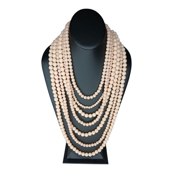 BaubleBar Multi-Strand Statement Necklace - Blush Pink Beads, Gold-Tone Hardware - Picture 8 of 8